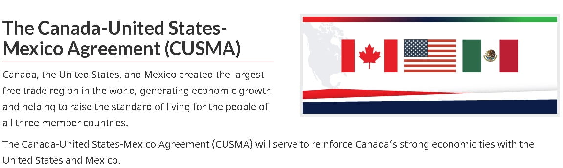 Canada-United States-Mexico Agreement (CUSMA)