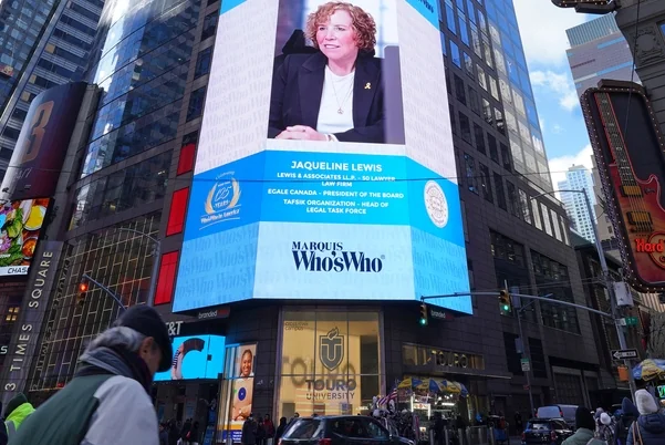 J.Lewis was recently spotlighted in New York City's Times Square